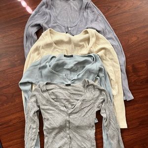 Brandy Melville long sleeve button up bundle